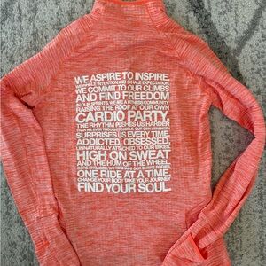 Soulcycle X Nike Dri-Fit quarter zip long sleeve top - Orange - Size small